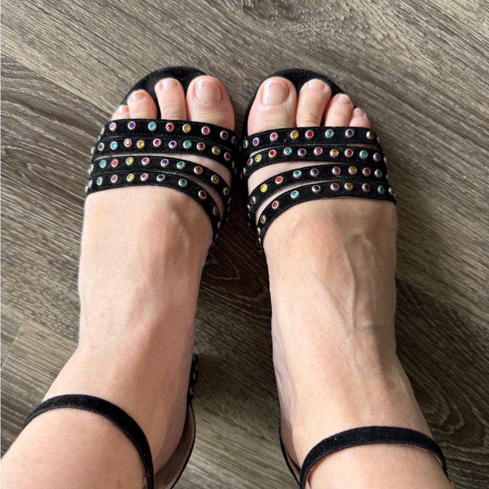 RAYE Black Studded Heels